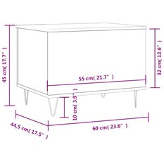 Stolik kawowy 60x44,5x45 cm z ukrytym schowkiem pod rozkładanym blatem czarny do salonu - Miniaturka zdjęcia nr 11