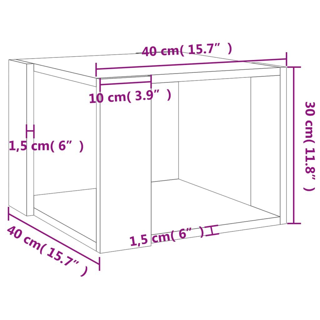 Stolik kawowy 40x40x30 cm z praktyczną półką betonowy szary do salonu nr. 7