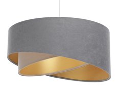 Lampa 45 cm do sypialni salonu wisząca asymetryczna szaro-beżowo-złota - Miniaturka zdjęcia nr 1