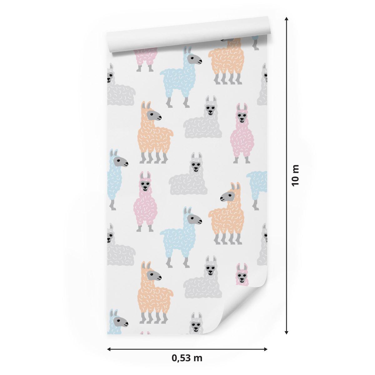 Tapeta kolorowa, lamy, zwierzęta, pokój dziecięcy  nr. 2