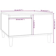 Stolik kawowy 55x55x36,5 cm z półką i szufladą 55x55x36,5 do salonu - Miniaturka zdjęcia nr 10