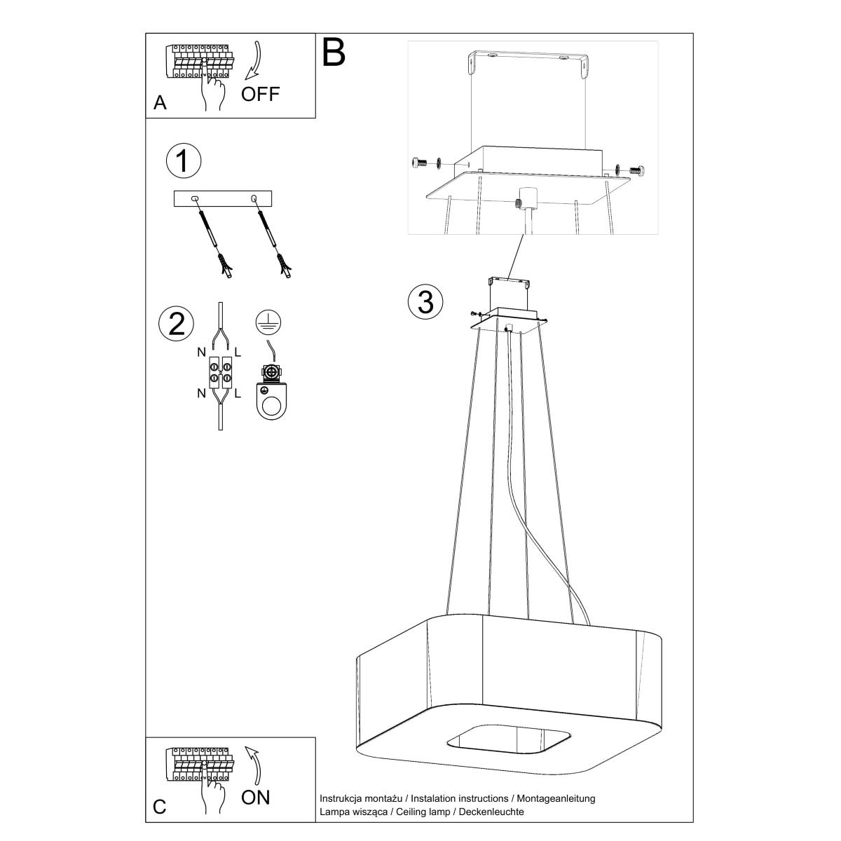 Żyrandol URANO 112x80x80cm biała lampa nowoczesna wisząca E27 nr. 5