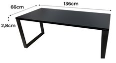 Biurko gamingowe model 0 Top 136x66x2.8 cm czarne komputerowe stół stabilne do pokoju gracza - Miniaturka zdjęcia nr 2