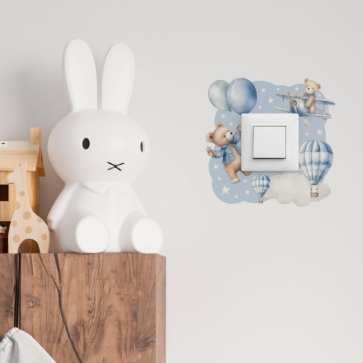 Naklejka Pod Włącznik Światła Misie Balony Gwiazdki 20x20 Chmurki Dla Dzieci nr. 4