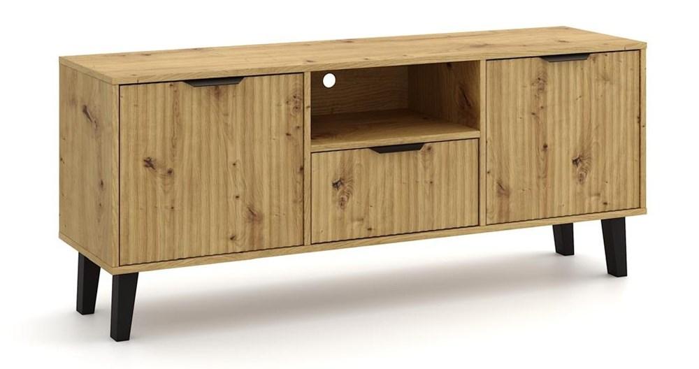 Szafka RTV Scandi 58x140x39 cm do salonu dąb artisan