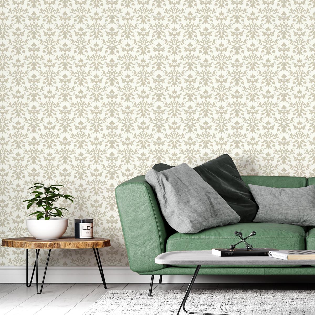 Tapeta Beżowe ORNAMENTY Dekoracja Ścienna Do Biura  nr. 6