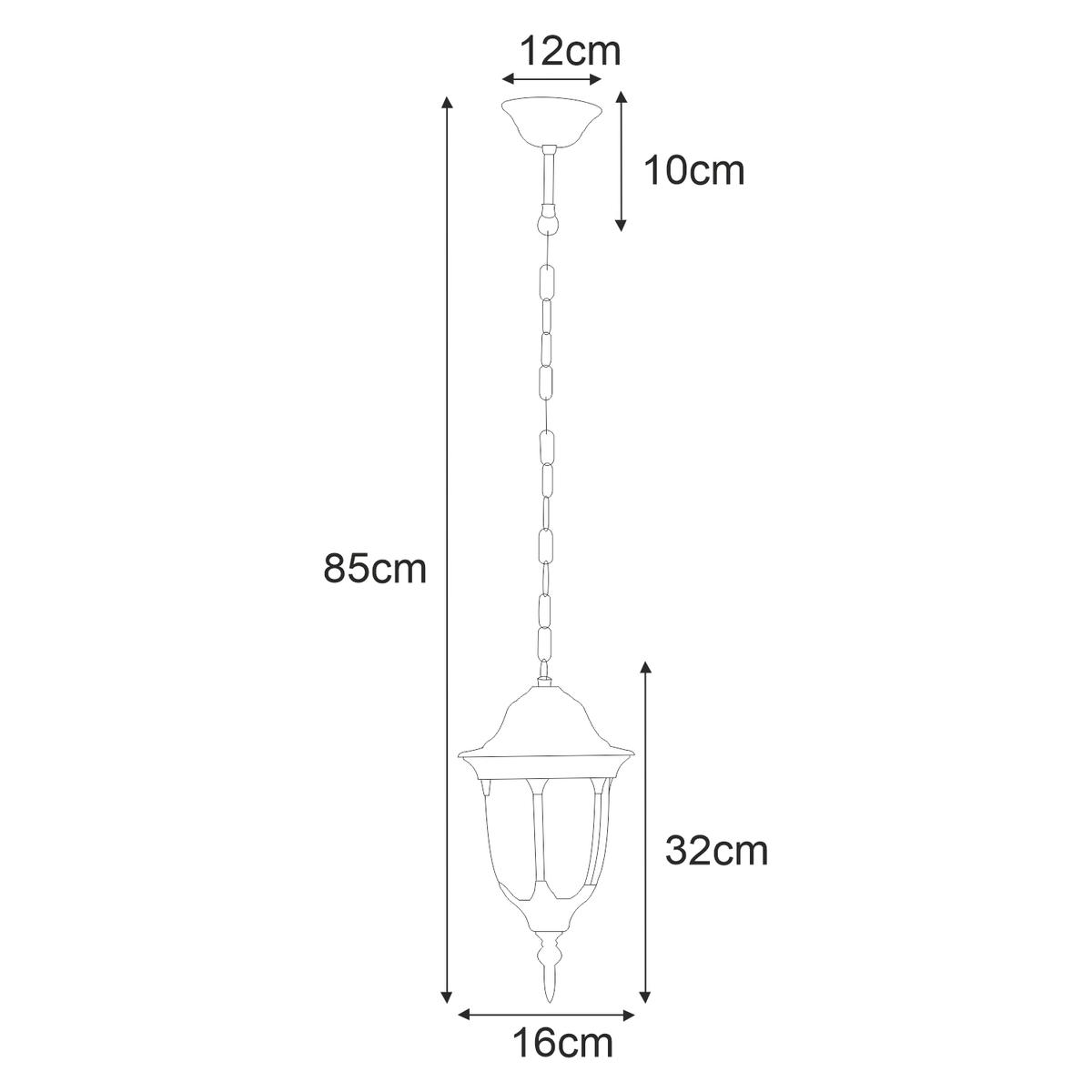 Lampa ogrodowa wisząca K-5007H/N / VASCO 16x90x16 cm do ogrodu czarny/złoty nr. 2