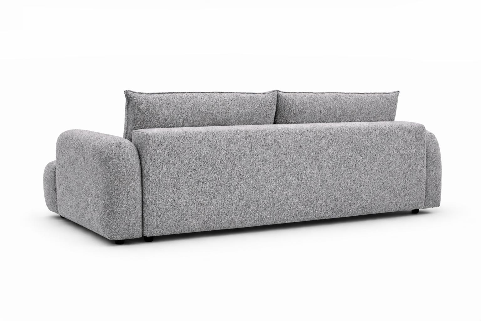 Kanapa rozkładana trzyosobowa z funkcją spania Mediolan 250x112x90 cm sofa z funkcją spania tkanina LOOP szara nr. 6