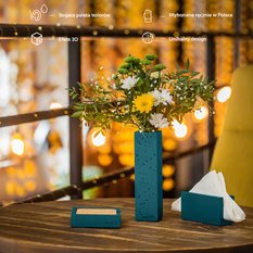 Pojemnik na podkładki Loft Dark Turquoise Poli - Miniaturka zdjęcia nr 5