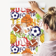 Tapeta dla Chłopca Kolorowe PIŁKI Koszykówka Dekor  - Miniaturka zdjęcia nr 6