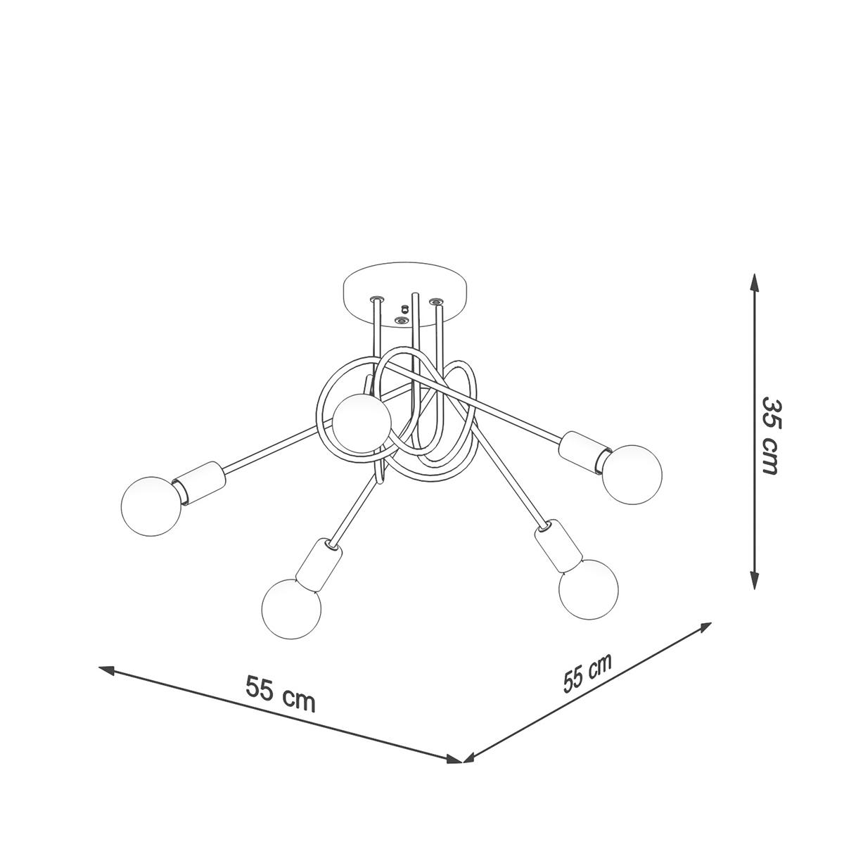 Żyrandol LOOP 5 chrom 35x55x55cm noowczesna lampa srebrna E27 do salonu  nr. 5