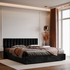Panele tapicerowane 90x15 na ścianę wezgłowie czarny - Miniaturka zdjęcia nr 5