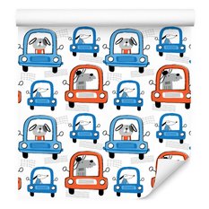 Tapeta dla dzieci pojazdy samochody psy zwierzęta  - Miniaturka zdjęcia nr 1