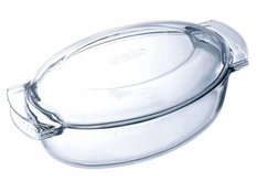 Naczynie żaroodporne Pyrex 21 cm z pokrywą owalne przezroczyste - Miniaturka zdjęcia nr 1