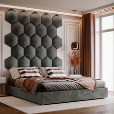 Panele tapicerowane 26x30 hexagon magic velvet grafitowy - Miniaturka zdjęcia nr 3
