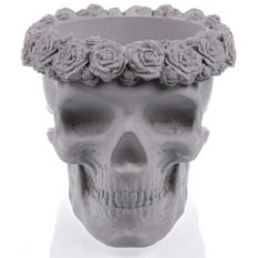 Donica Skull Flowers Unpainted  11 cm - Miniaturka zdjęcia nr 2