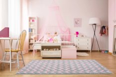 Dywan dziecięcy Zigzag 100x150 cm do pokoju dziecięcego różowo szary