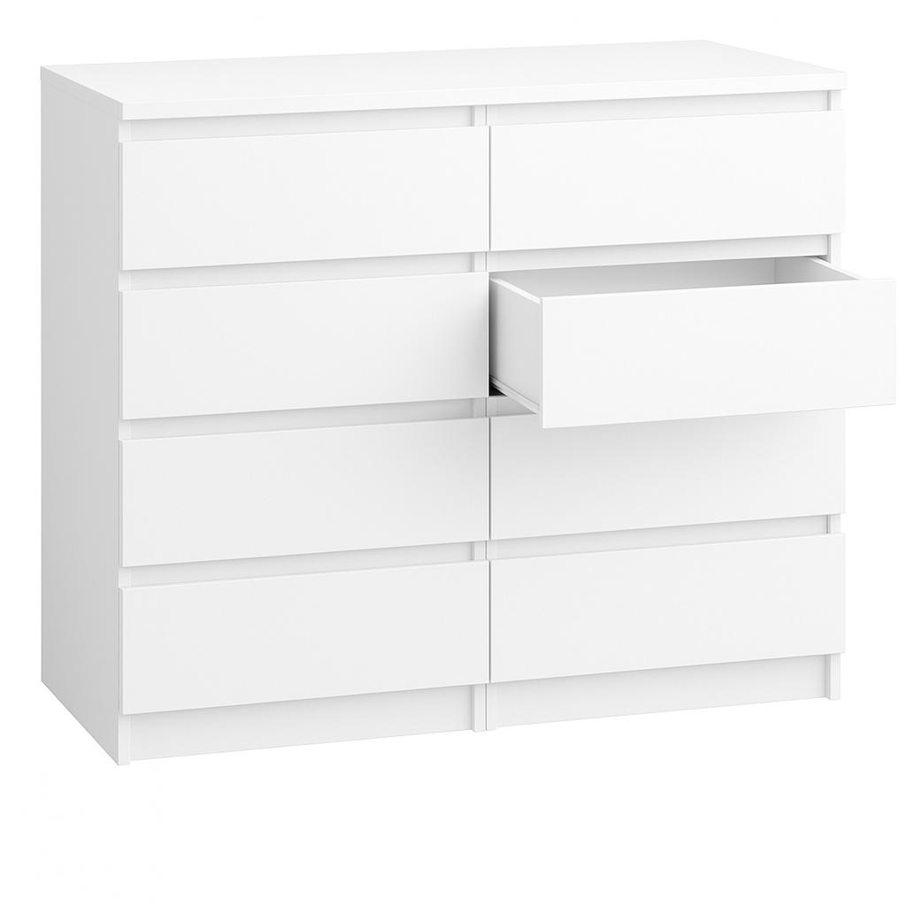 Komoda MARTUSIA 120x97x40 cm 8 szuflad do sypialni i salonu biała nr. 3