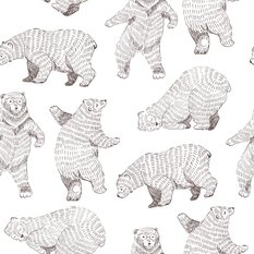 Tapeta W Stylu Skandynawskim Malowane NIEDŹWIEDZIE  - Miniaturka zdjęcia nr 5