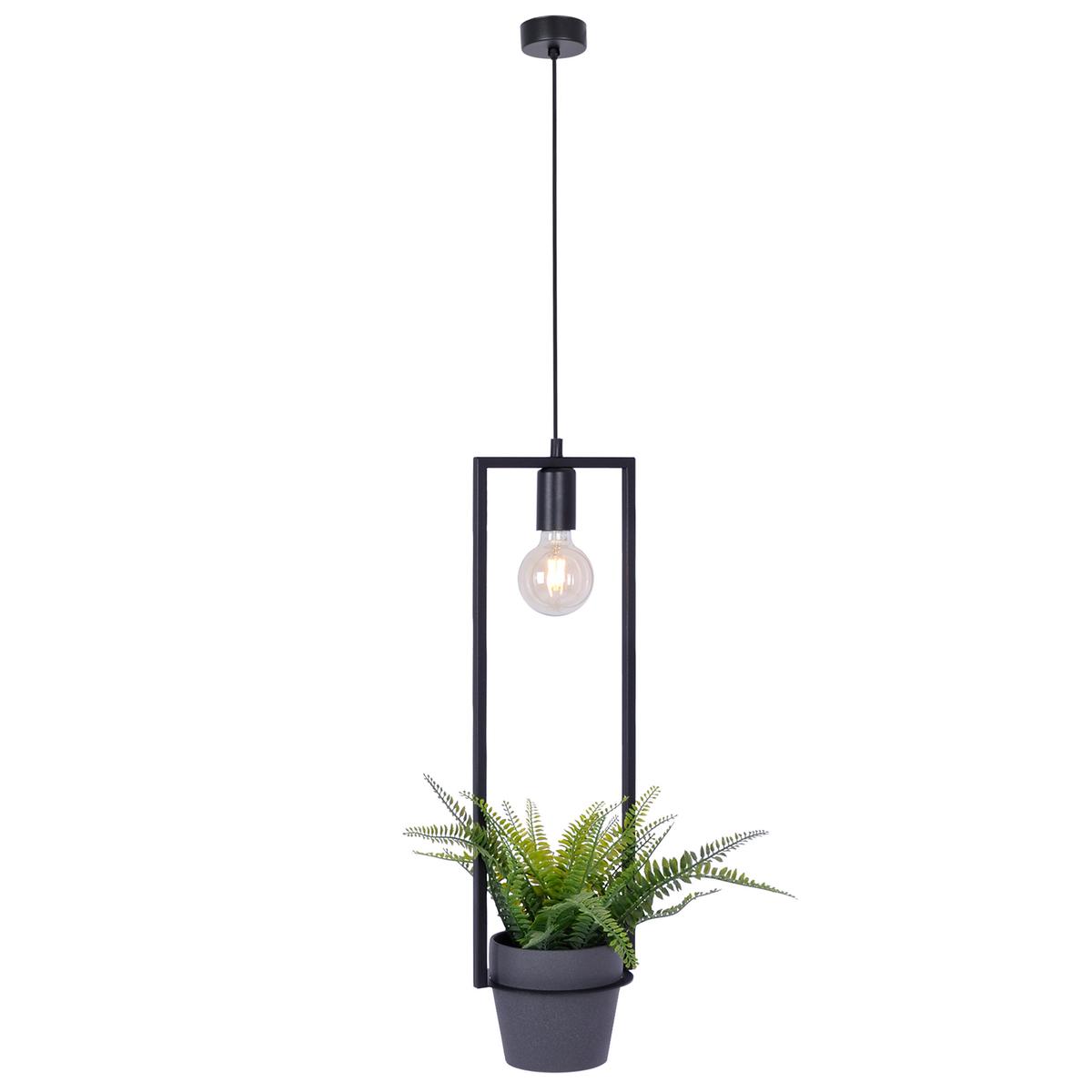 Lampa wisząca z kwietnikiem K-4038 ESTERA 19x100x19 cm do salonu lub pokoju czarny