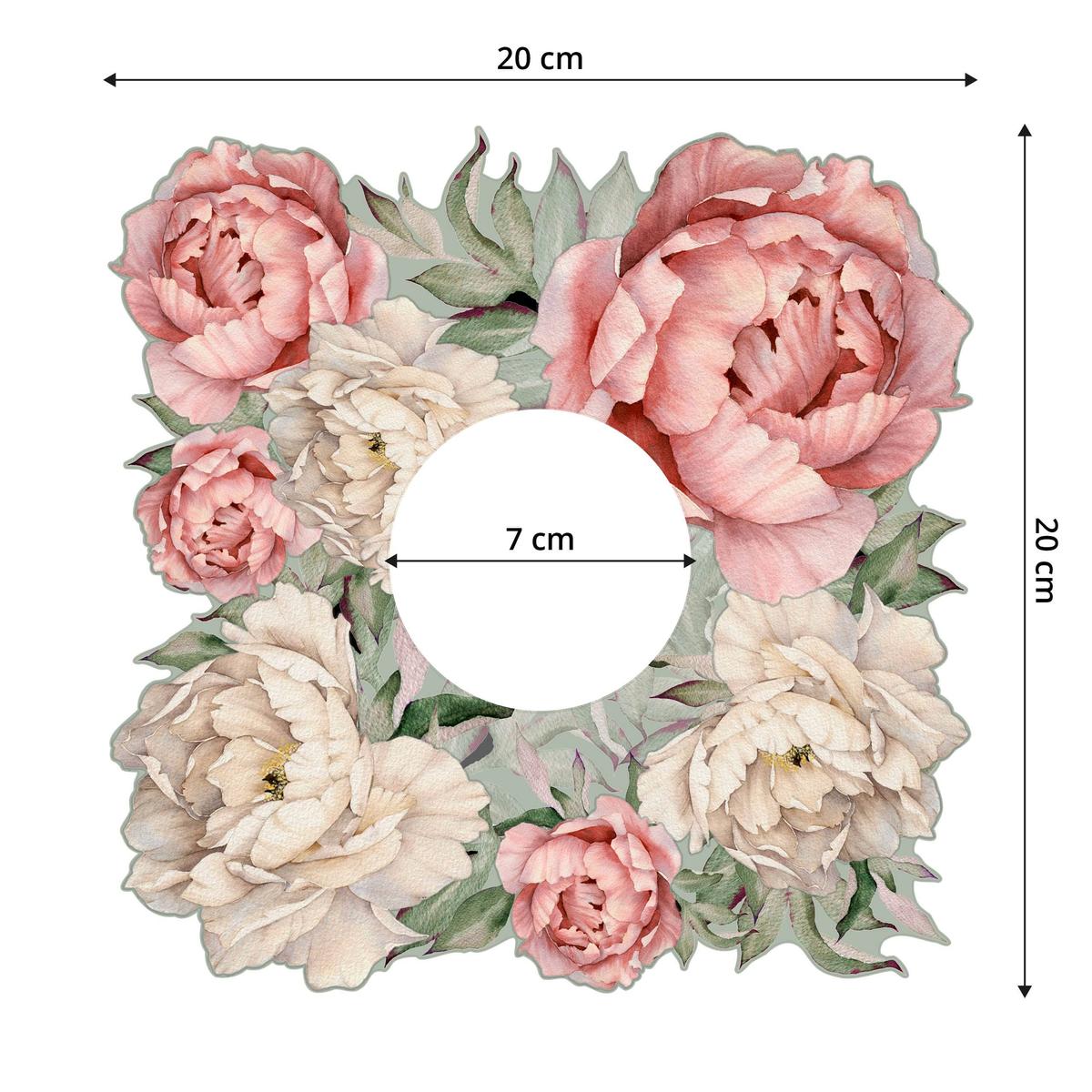 Naklejka Pod Włącznik Kontakt Kwiaty Piwonie 20x20 Peonie Natura Boho Dla Dzieci nr. 2