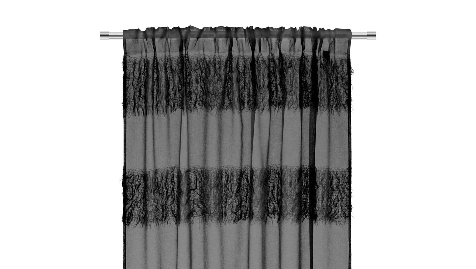 Firana WONDERFUL CHIC BLACK 140x300 na taśmie