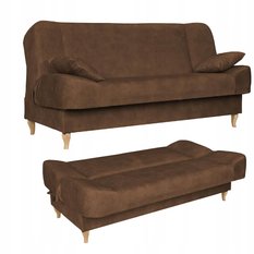 Wersalka SARA 200x95 cm brązowa rozkładana kanapa z pojemnikiem sofa do salonu Aura
