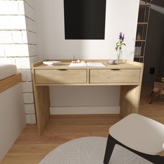 Biurko Aura 100x50x75 cm z szufladami do sypialni biura dąb cremona  - Miniaturka zdjęcia nr 6
