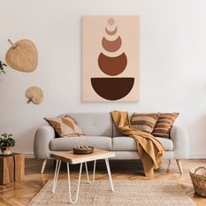 Obraz Na Płótnie Abstrakcja Księżyce Styl Boho Minimalizm 80x120cm - Miniaturka zdjęcia nr 3