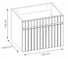 Szafka pod umywalkę 60 cm ICONIC WHITE biała z blatem dąb frezowany front szuflady do łazienki  - Miniaturka zdjęcia nr 10