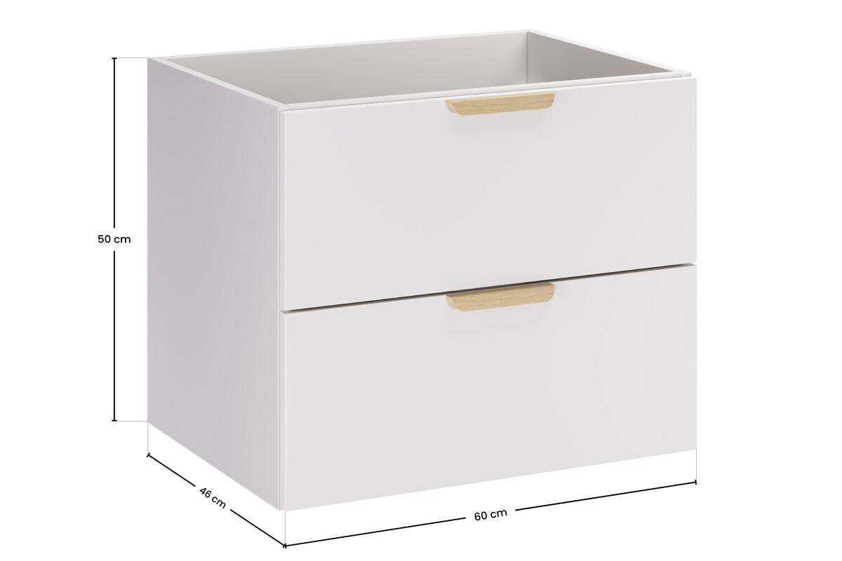 Szafka łazienkowa pod umywalkę 60 cm Aster White biała gładka do łazienki  nr. 4