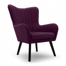Fotel TED 76x100x78 cm do salonu purpurowy Kronos