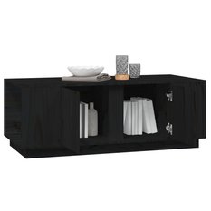 Stolik kawowy 110x50x40 cm z przestronnymi półkami lite drewno sosnowe lite drewno sosnowe do salonu - Miniaturka zdjęcia nr 1