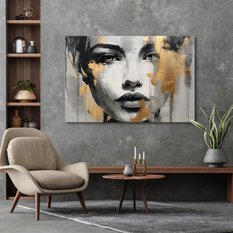 Obraz Do Sypialni Złoty PORTRET Kobiety Styl Glamour Abstrakcja 120x80cm - Miniaturka zdjęcia nr 7