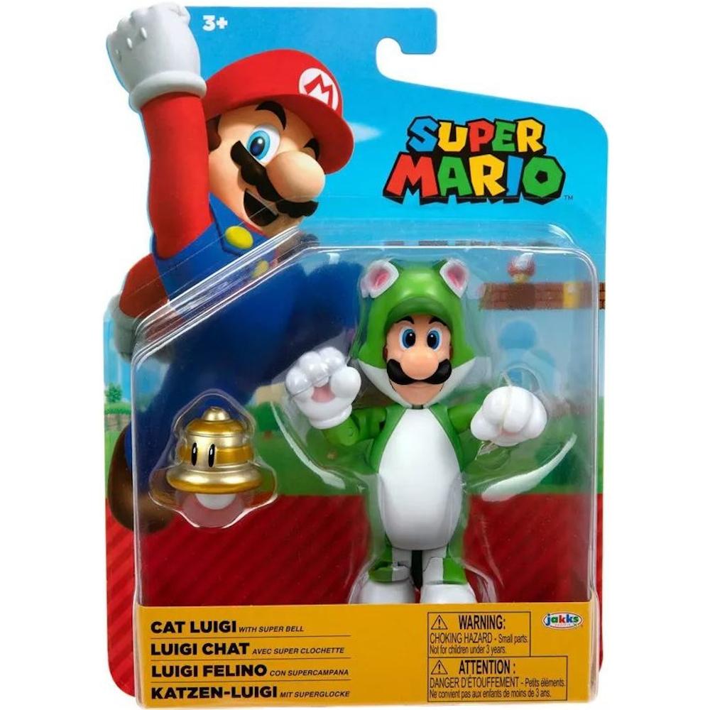 ORYGINALNA RUCHOMA FIGURKA CAT LUIGI + SUPER BELL SUPER MARIO JAKKS PACIFIC 