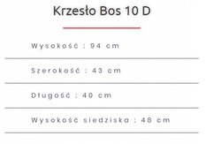 Krzesło BOS 10D 40x43x96 cm z drewna litego do jadalni białe brązowe siedzenie - Miniaturka zdjęcia nr 3