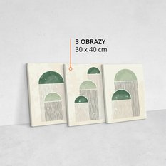 Obrazy Do Sypialni Set Abstrakcyjne Kształty Styl Boho Minimalizm 90x40cm - Miniaturka zdjęcia nr 10