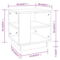 Stolik kawowy 40x40x43 cm z przestronnymi półkami brązowy dąb do salonu - Miniaturka zdjęcia nr 7