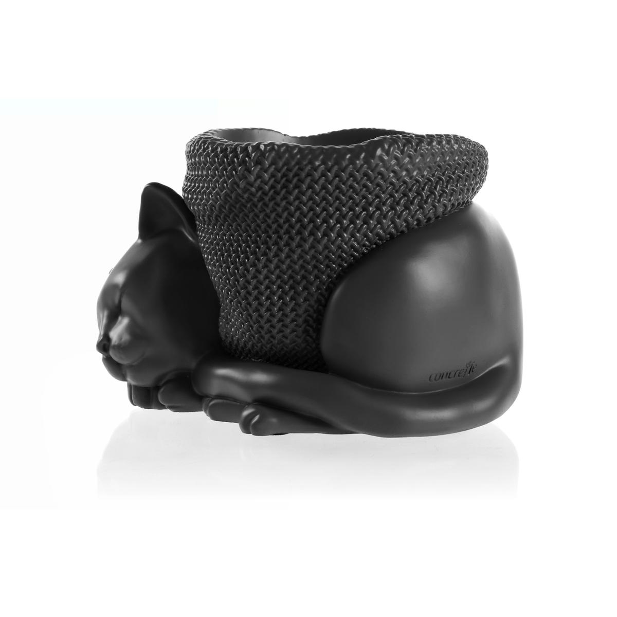 Donica Sleepy Cat Black Matt Poli 12 cm nr. 2