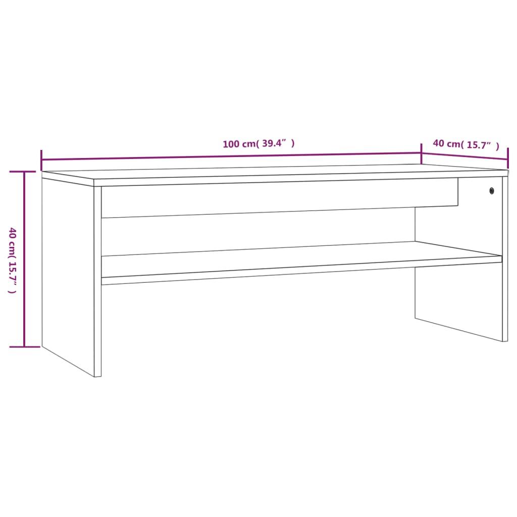 Stolik kawowy 100x40x40 cm stabilny przydymiony dąb do salonu nr. 7