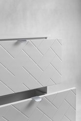 Szafka łazienkowa TREND 80 cm z regałem i blatem biały dąb craft - Miniaturka zdjęcia nr 12
