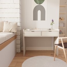 Biurko Aura 100x50x75 cm z szufladami do sypialni biura kaszmir  - Miniaturka zdjęcia nr 2