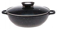 Garnek 28cm 3,3l niski marmurowy wok indukcja do kuchni - Miniaturka zdjęcia nr 1