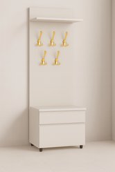 Garderoba do przedpokoju DUO 1 190x45x40 cm z lustrem wieszakami szafka na buty kaszmir - Miniaturka zdjęcia nr 1