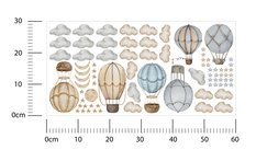 Naklejki Na Ścianę Dla Dzieci Balony 60x30 Gwiazdy Księżyce ZESTAW - Miniaturka zdjęcia nr 2