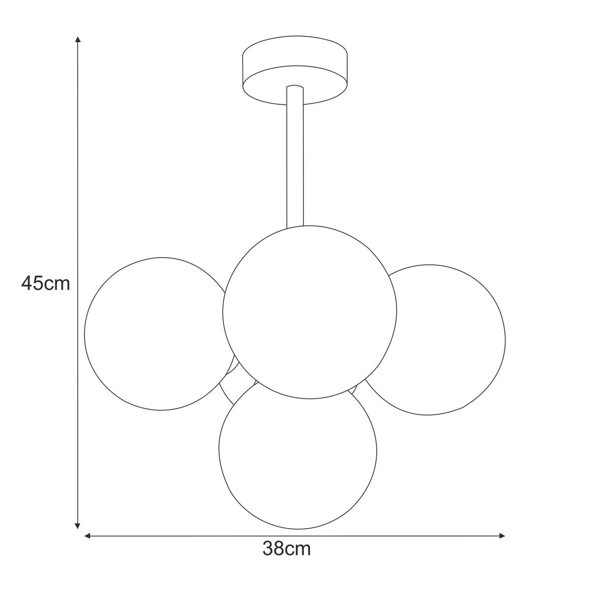 Lampa sufitowa K-5364 MEGAN 38x45x38 cm do salonu lub pokoju czarny/grafitowy nr. 7