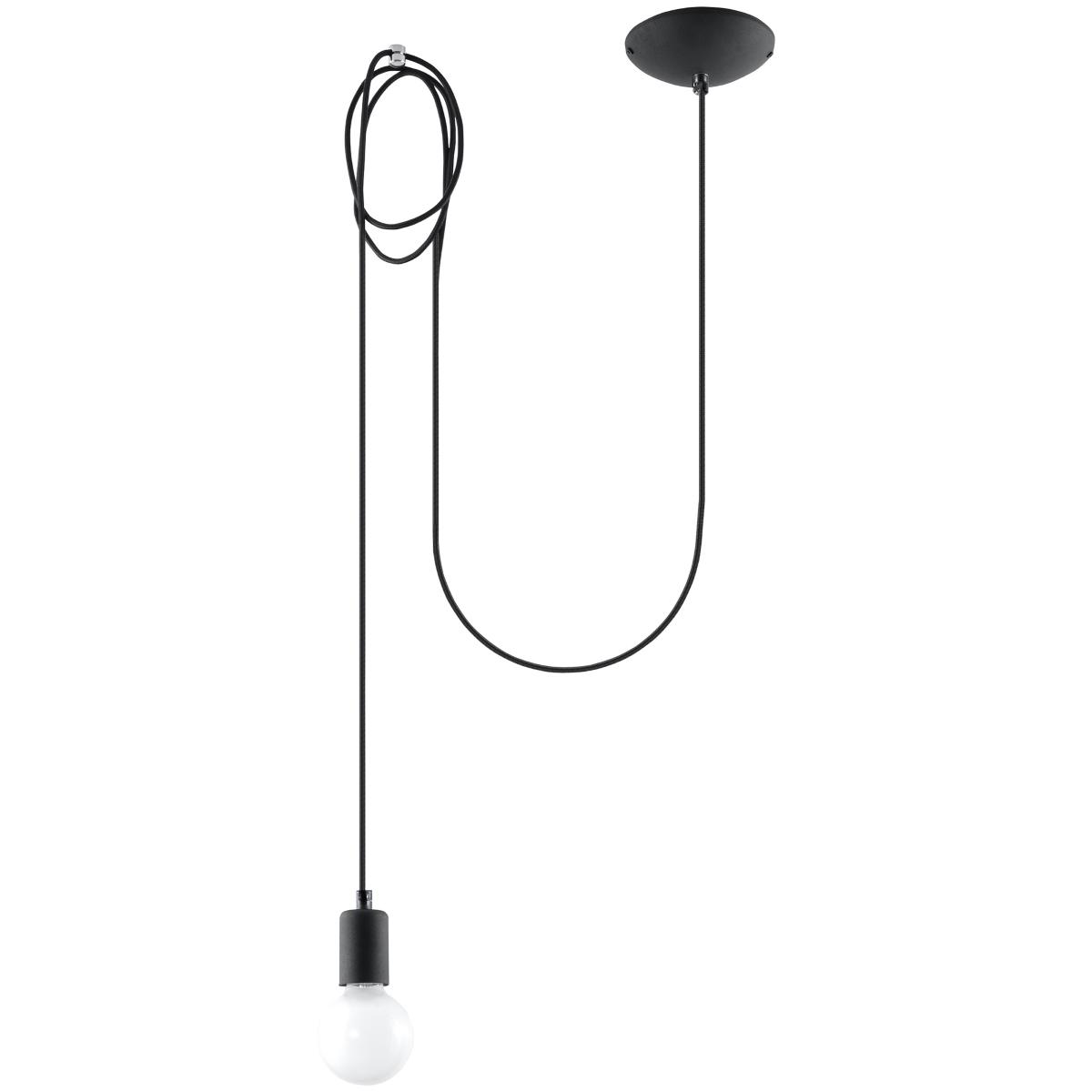 Lampa wisząca EDISON 1 LONG czarny 150x150x300cm nowoczesna E27 do salonu