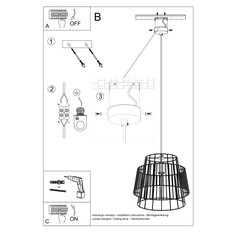 Lampa wisząca GATE czarny 130x35x35cm nowoczesna E27 do salonu - Miniaturka zdjęcia nr 5