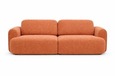 Kanapa z funkcją spania ITALY 253x110x71 cm trzyosobowa sofa rozkładana tkanina FLOW pomarańczowy - Miniaturka zdjęcia nr 2