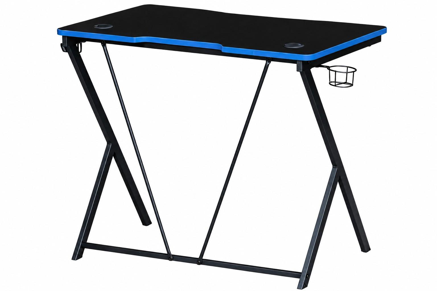 Biurko gamer gamingowe VEKTOR 80x50x75 cm czarne z uchwytem na kubek i słuchawki nr. 5